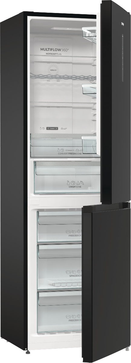 Gorenje NRK6192ABK4 koel-vriescombinatie Vrijstaand 302 l E Zwart
