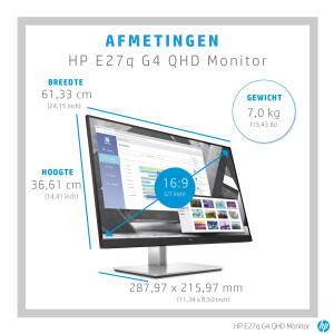 E27q G4 QHD - 27 inch - Quad HD IPS LED Monitor - 2560x1440 - Pivot / HAS