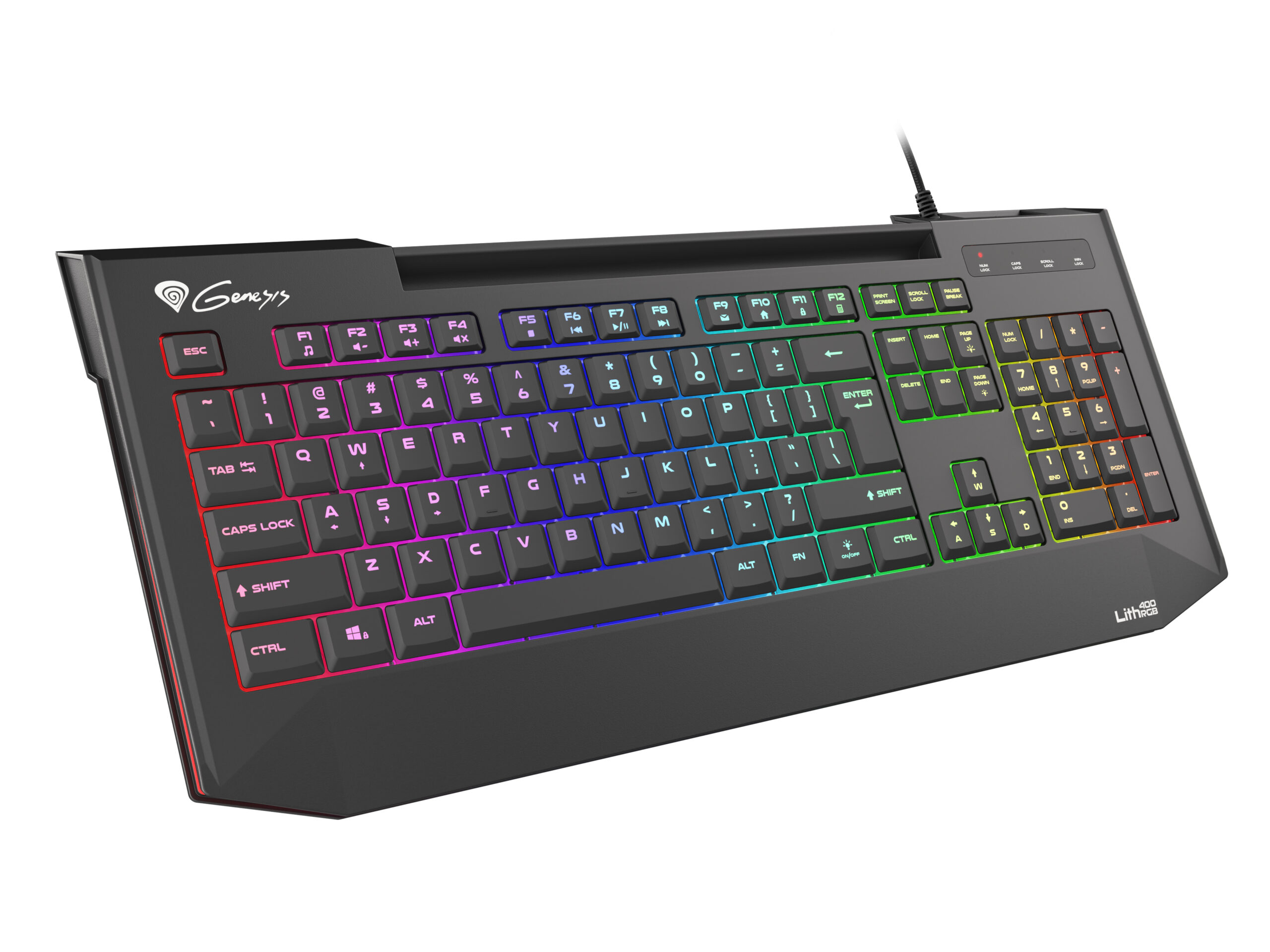 GENESIS Lith 400 RGB toetsenbord Gamen USB QWERTY US International Zwart - Afbeelding 5