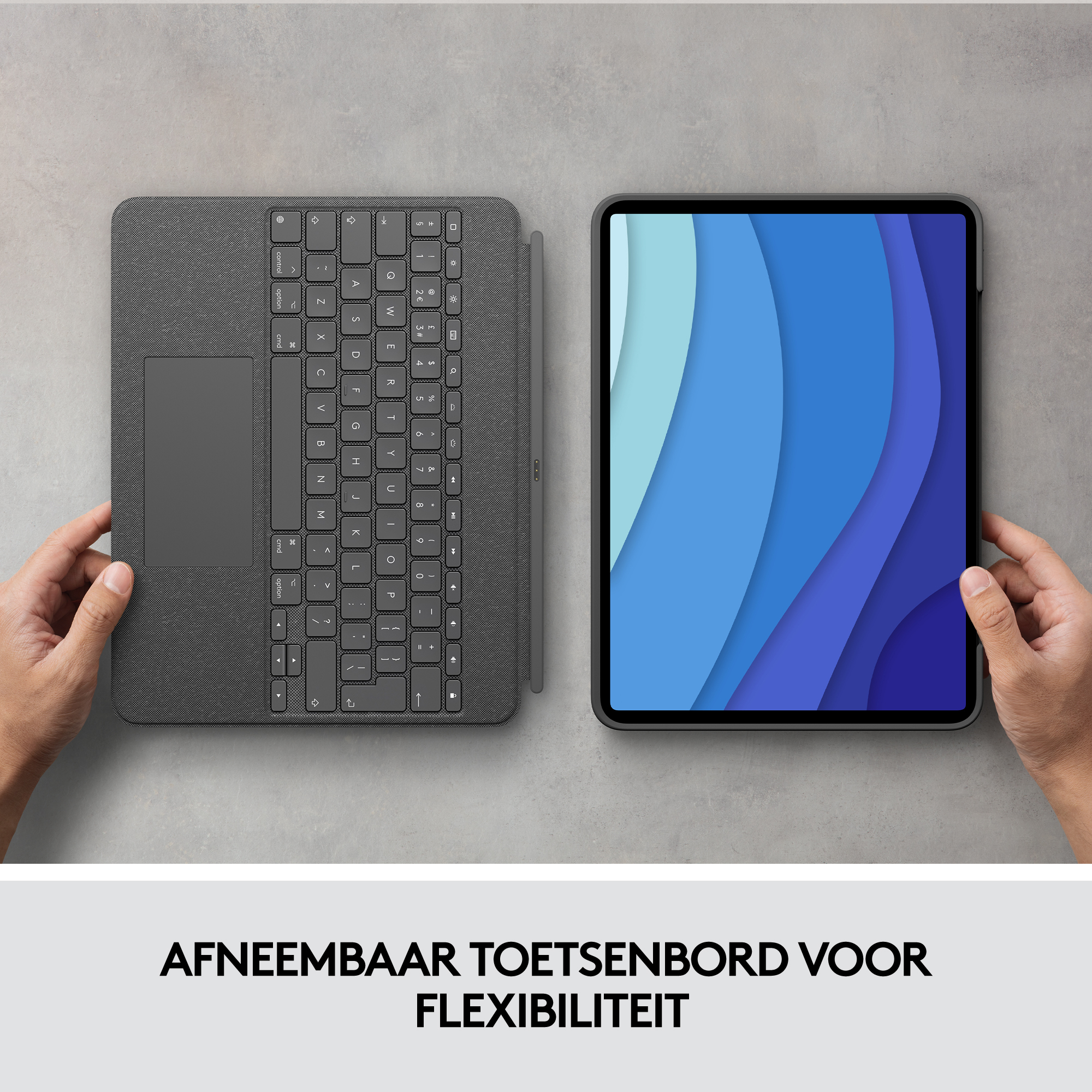 Logitech Combo Touch QWERTZ Duits Smart Connector Grijs - Afbeelding 7