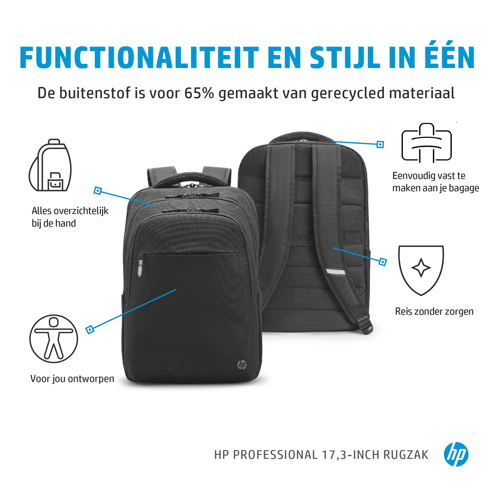 HP Professional 17,3-inch rugzak - Afbeelding 5