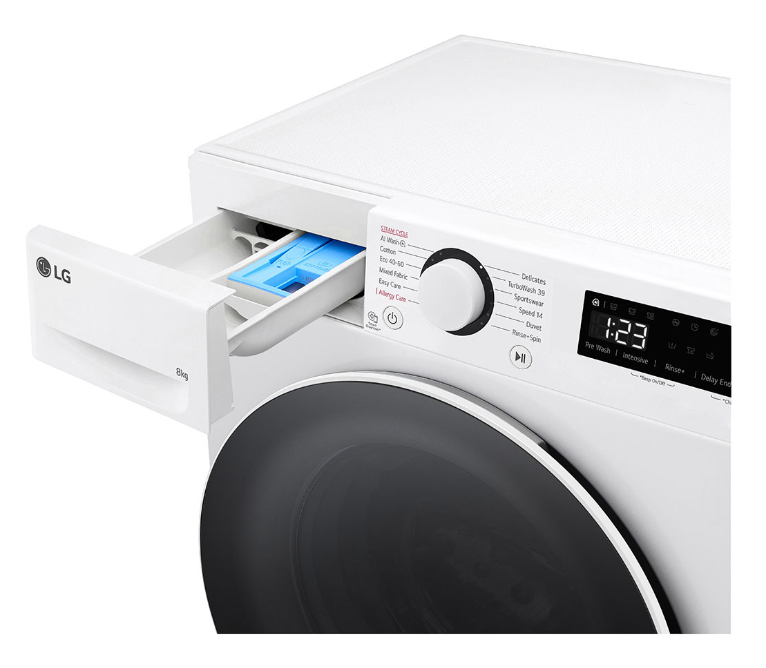 LG F2WR508S0W wasmachine Voorbelading 8 kg 1200 RPM Zwart, Wit - Afbeelding 6