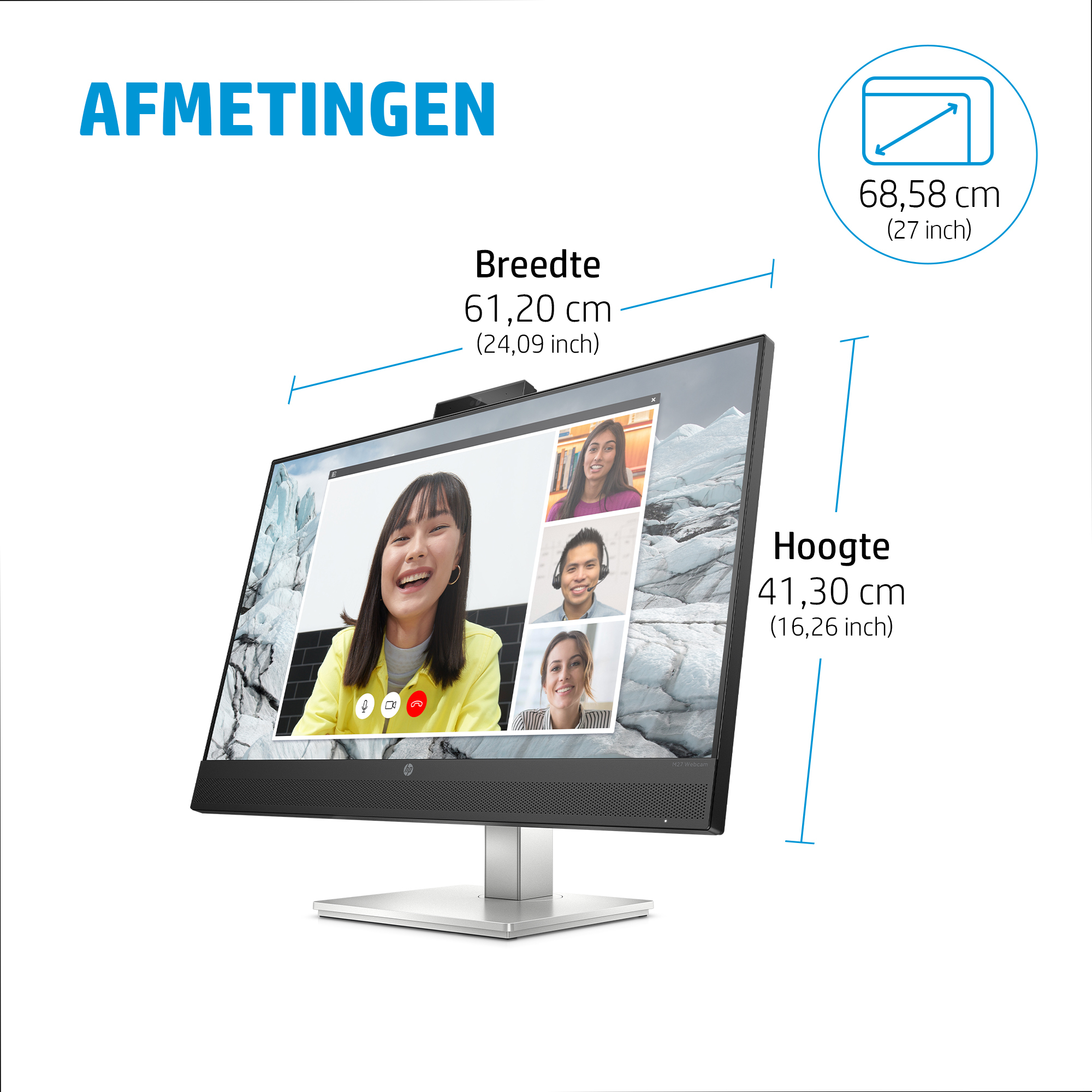 HP E-Series E27m G4 computer monitor 68,6 cm (27") 2560 x 1440 Pixels Quad HD Zwart - Afbeelding 4