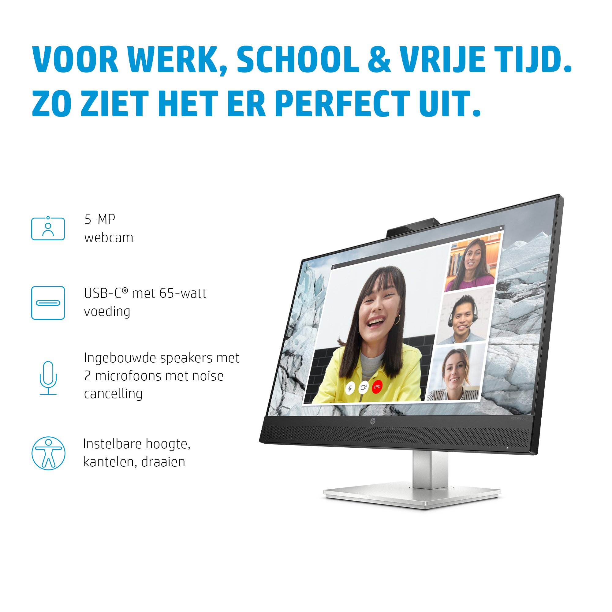 HP E-Series E27m G4 computer monitor 68,6 cm (27") 2560 x 1440 Pixels Quad HD Zwart - Afbeelding 6