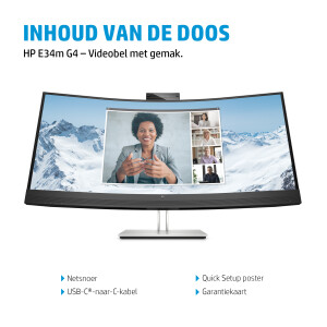 HP E-Series E34m G4 WQHD Curved USB-C conferentiemonitor