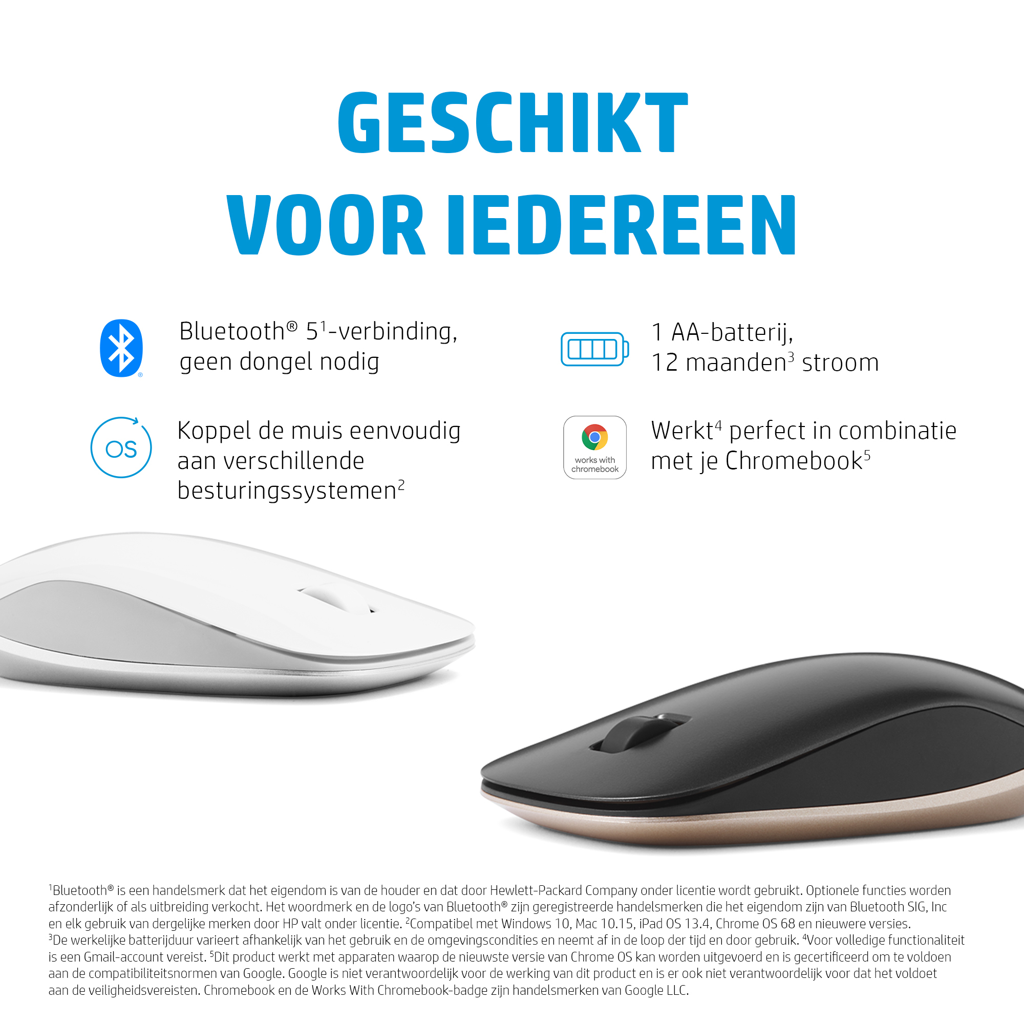HP 410 Slim witte Bluetooth-muis - Afbeelding 5