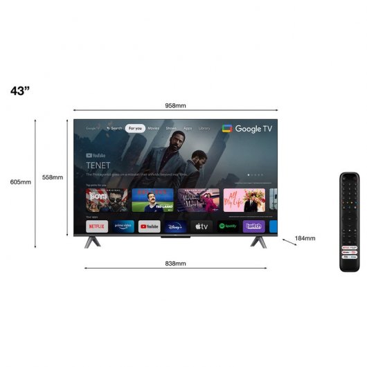 TCL 4K QLED Android Smart TV 43C649 (2023) 43″ - Afbeelding 5