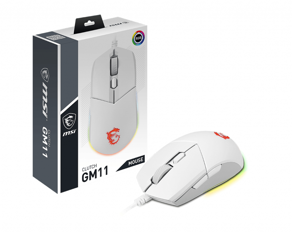 MSI CLUTCH GM11 WHITE muis Gamen Ambidextrous USB Type-A Optisch 5000 DPI - Afbeelding 5