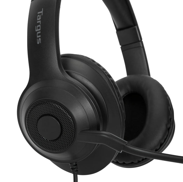 Targus AEH102GL hoofdtelefoon/headset Bedraad Hoofdband Oproepen/muziek USB Type-A Zwart - Afbeelding 3