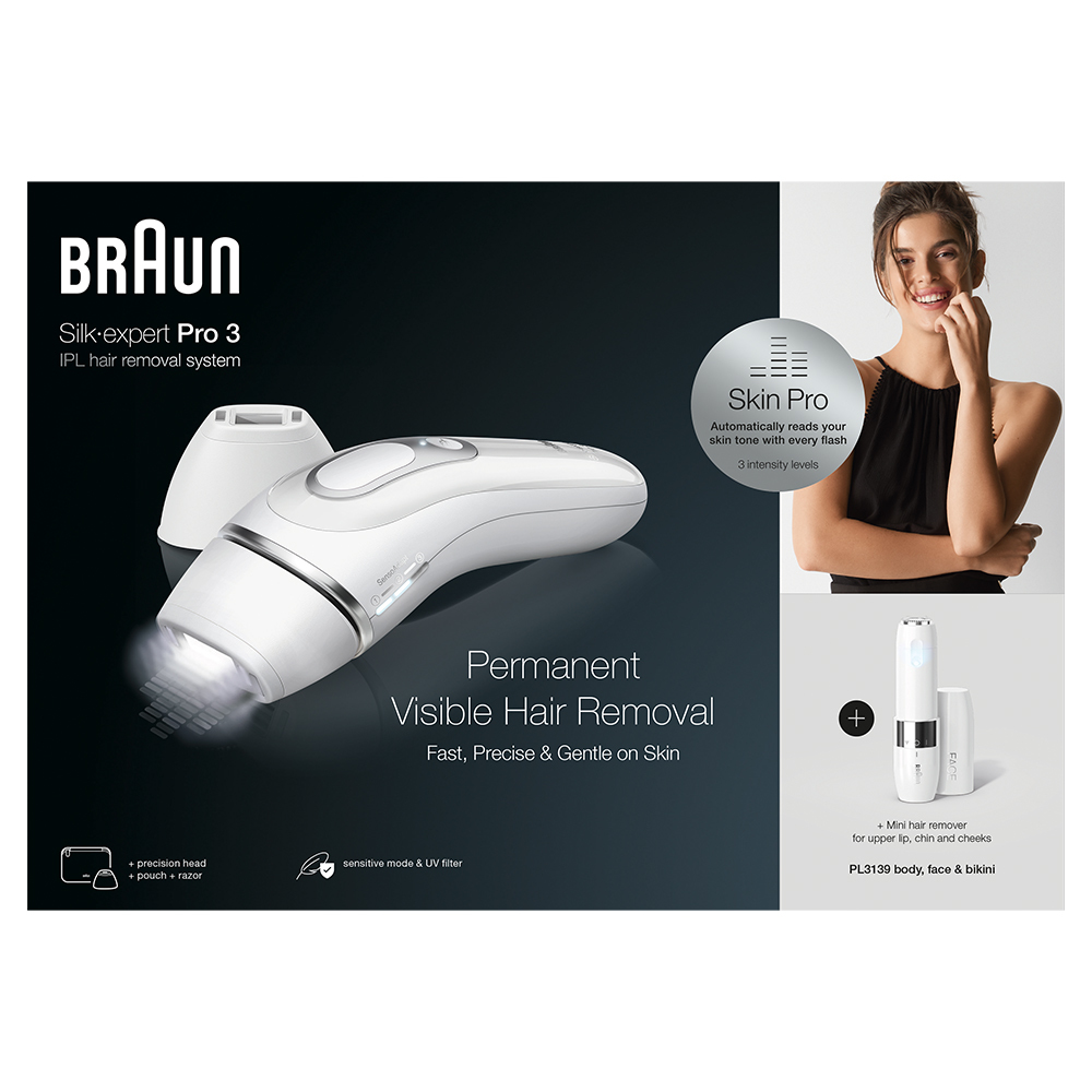 Braun Silk-expert Pro Silk·expert Pro 3 PL3139 IPL Voor Vrouwen, Voor Blijvend Zichtbare Ontharing Thuis, Wit/Zilver - Afbeelding 7