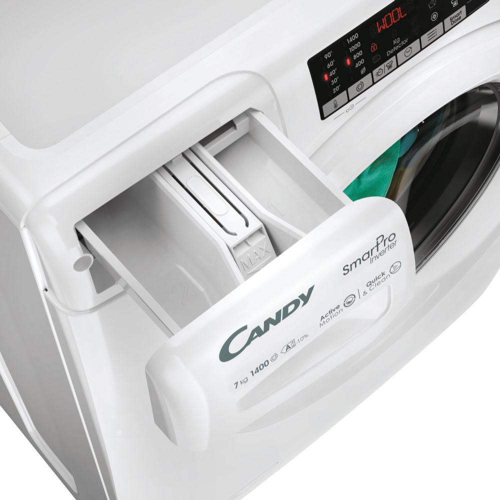 Candy Smart Pro Inverter CO 474TWM6/1-S wasmachine Voorbelading 7 kg 1400 RPM Wit - Afbeelding 9