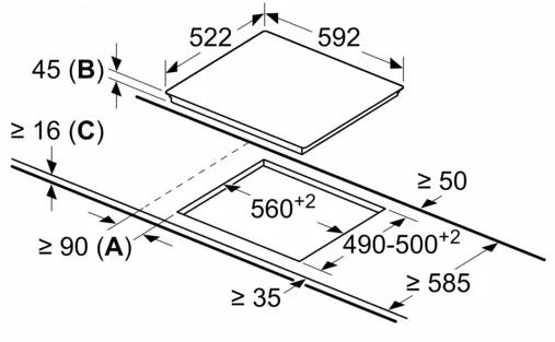 Vitro-keramische Kookplaat BOSCH PKK631BB8E 5700W (60 CM) - Afbeelding 5