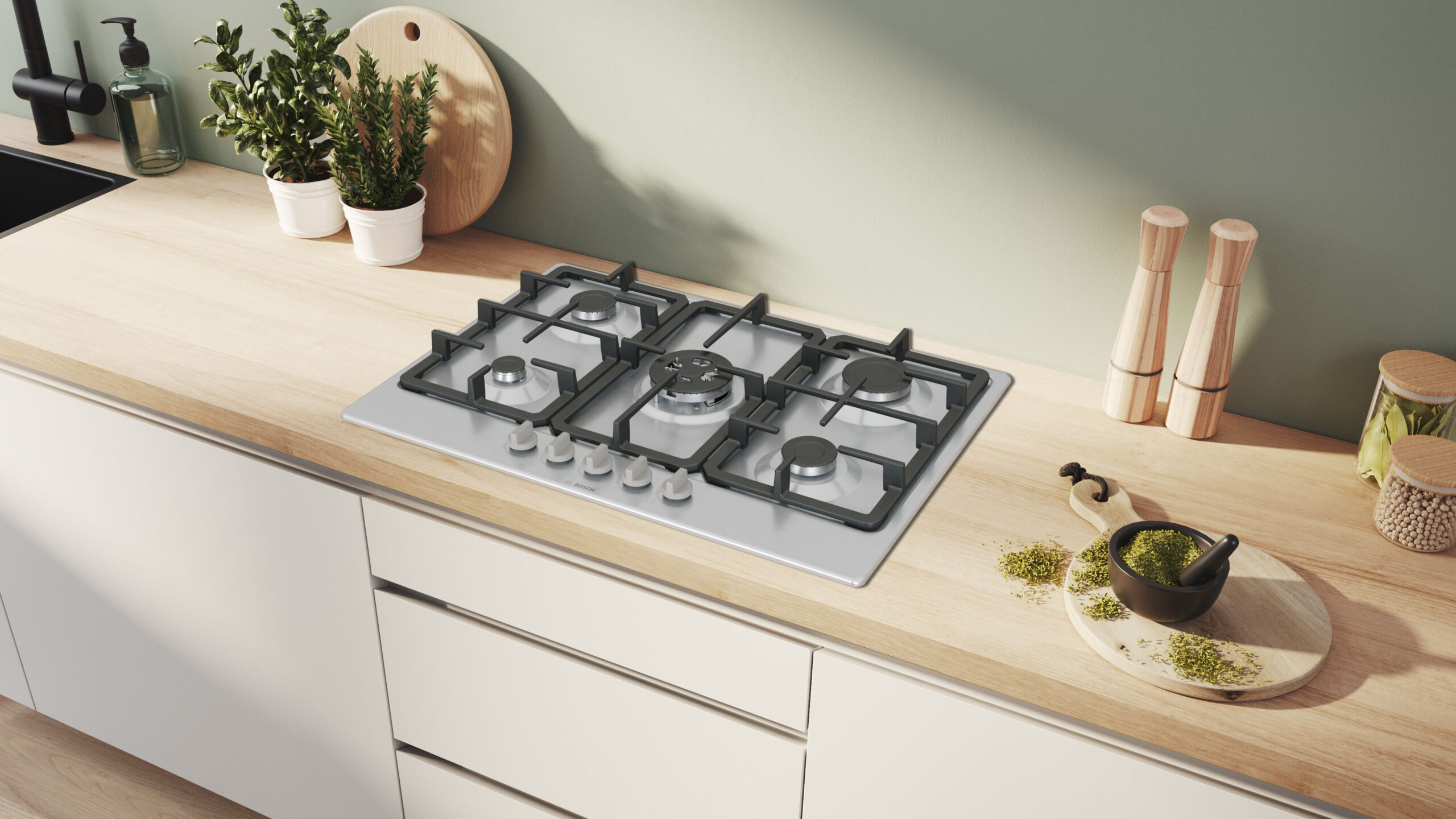 Bosch Serie 4 PGQ7B5K90 kookplaat Roestvrijstaal Ingebouwd 75 cm Gaskookplaat 5 zone(s) - Afbeelding 5
