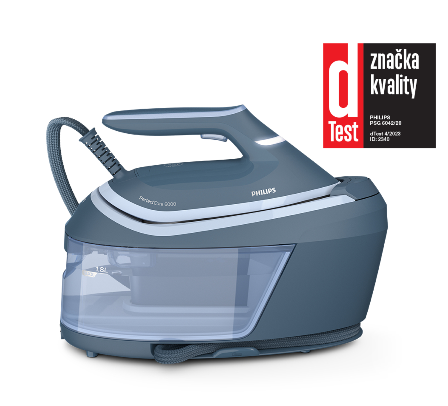 Philips 6000 series PSG6042/20 stoomstrijkijzer station 2400 W 1,8 l SteamGlide Advanced Blauw