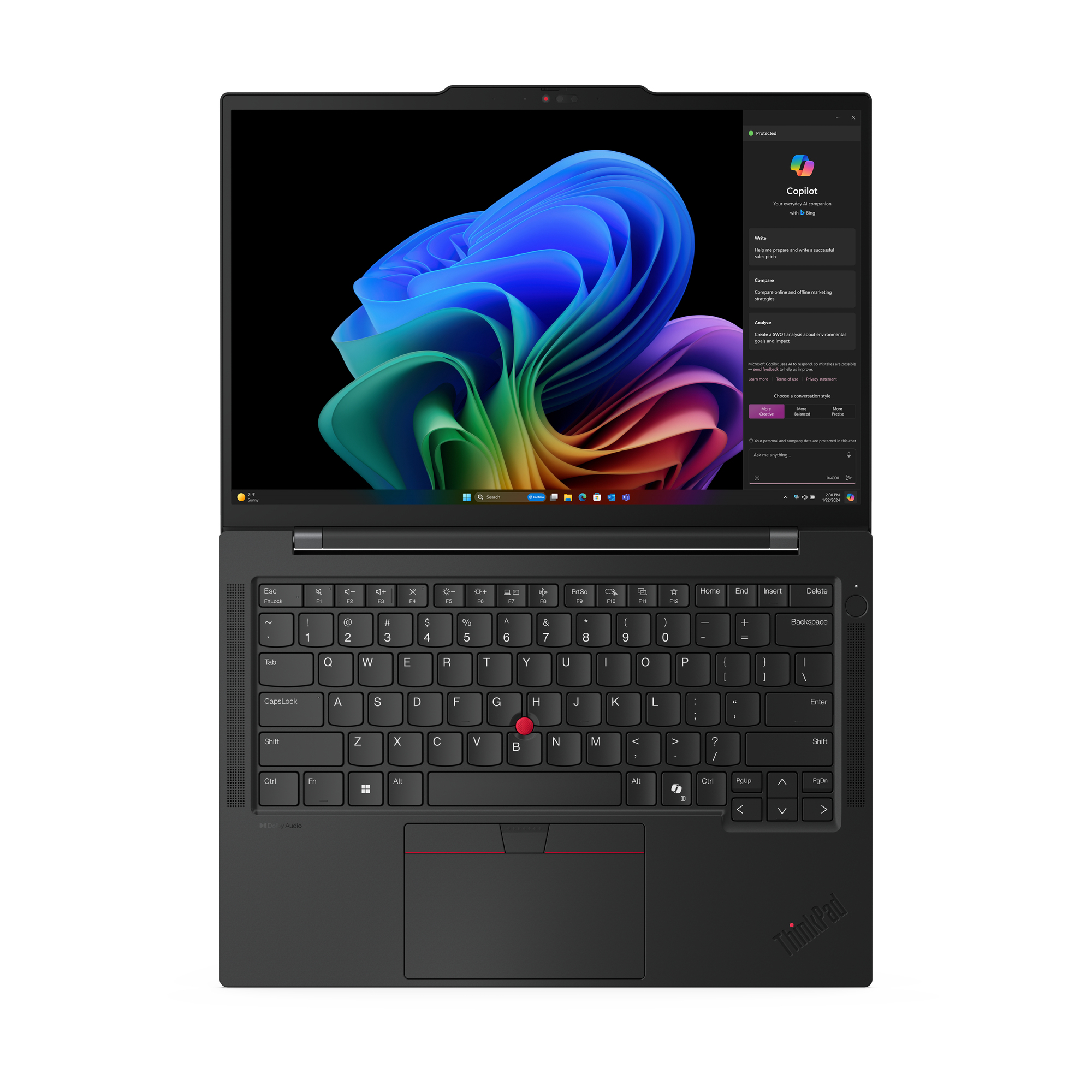 Lenovo ThinkPad T14s Gen 6 (Snapdragon) Copilot+ PC Qualcomm Snapdragon X1E-78-100 Laptop 35,6 cm (14") Touchscreen WUXGA 32 GB LPDDR5x-SDRAM 1 TB SSD Wi-Fi 7 (802.11be) Windows 11 Pro Amerikaans Engels Zwart - Afbeelding 11