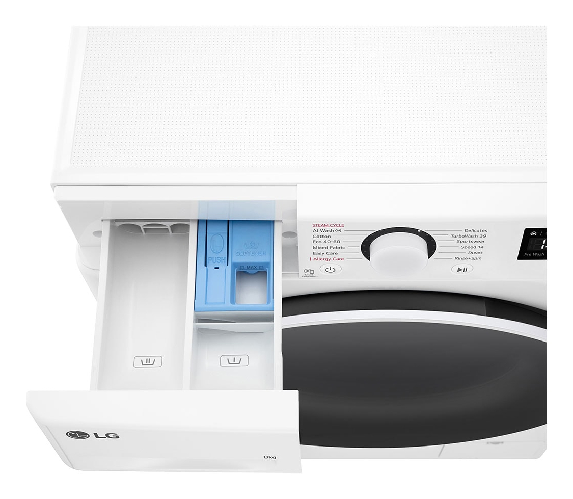 LG F2WR508S0W wasmachine Voorbelading 8 kg 1200 RPM Zwart, Wit - Afbeelding 7