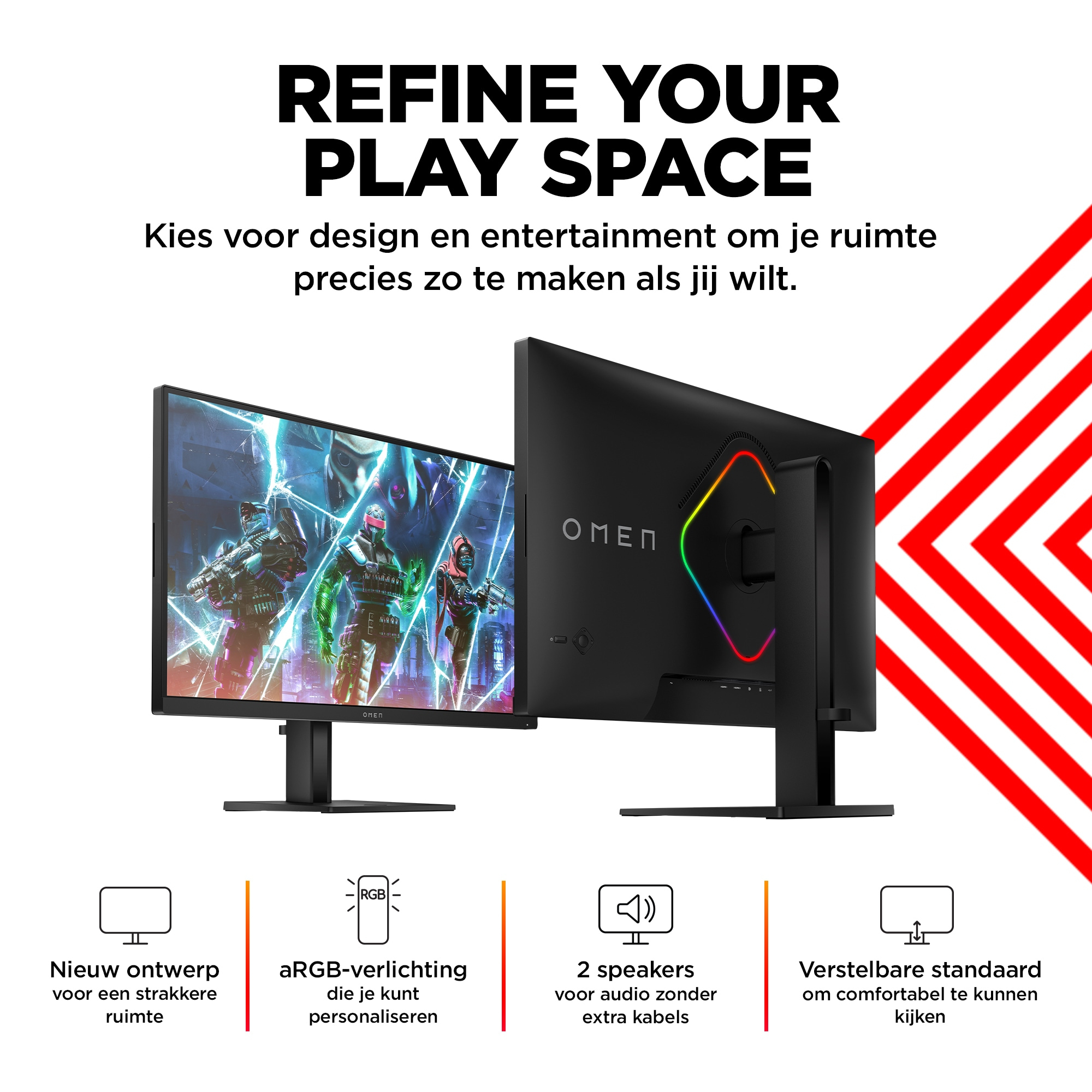 HP OMEN by HP OMEN by 27 inch QHD 240Hz Gaming Monitor - OMEN 27qs - Afbeelding 3