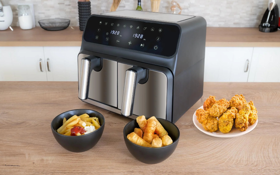 Unold 58685 friteuse Dubbel 8 l Vrijstaand 1700 W Heteluchtfriteuse Zwart, Grijs - Afbeelding 9