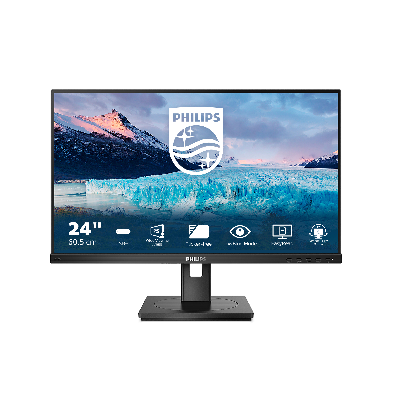 S-Line - 24 inch - Full HD IPS LED Monitor - 1920x1080 - USB-C Dock - Pivot / HAS / RJ45 - Afbeelding 2