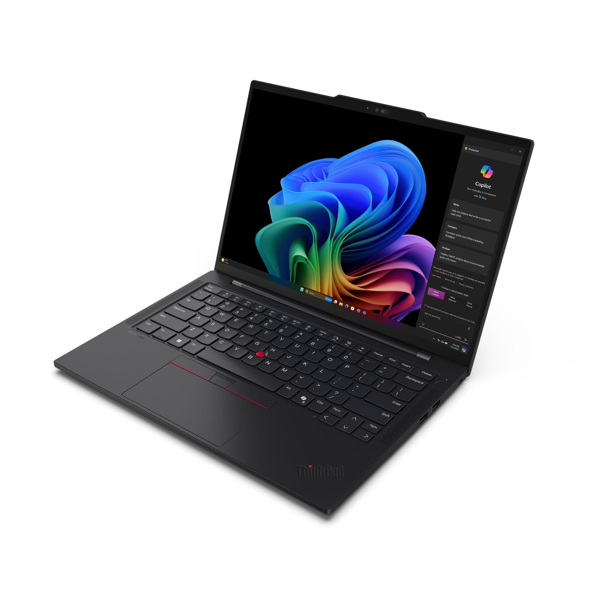 Lenovo ThinkPad T14s Gen 6 (Snapdragon) Copilot+ PC Qualcomm Snapdragon X1E-78-100 Laptop 35,6 cm (14") Touchscreen WUXGA 32 GB LPDDR5x-SDRAM 1 TB SSD Wi-Fi 7 (802.11be) Windows 11 Pro Amerikaans Engels Zwart - Afbeelding 9