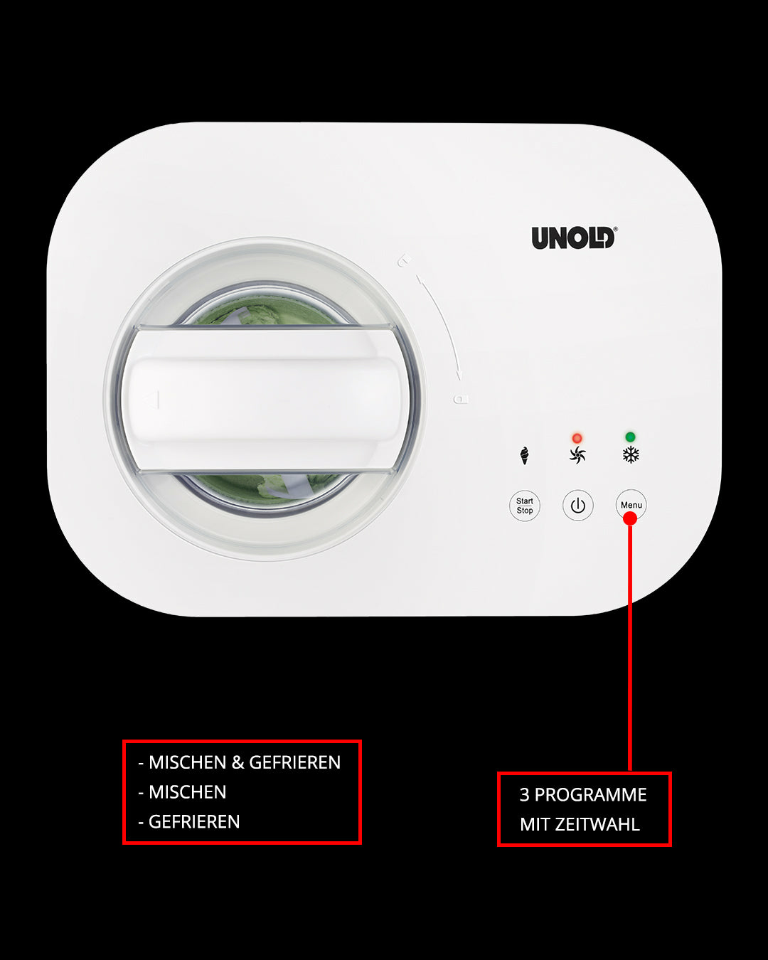 Unold 48820 ijsmachine 1 l 135 W Wit - Afbeelding 3