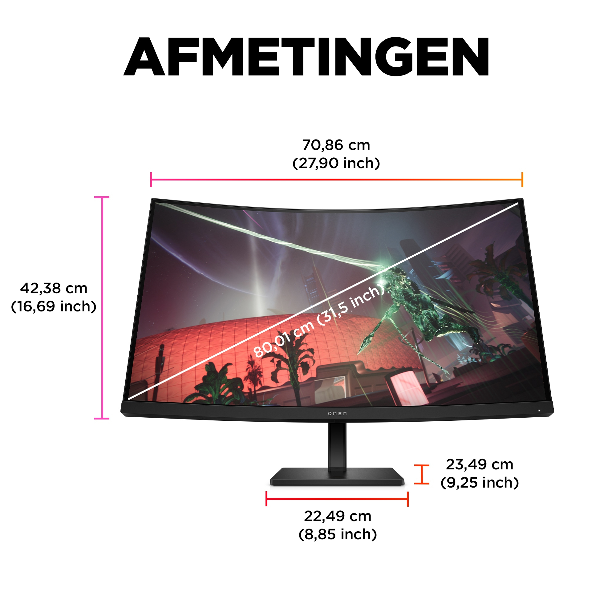 OMEN by HP 31,5 inch QHD 165 Hz Curved gaming monitor - OMEN 32c - Afbeelding 4