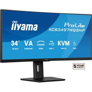 iiyama ProLite XCB3497WQSNP-B1 computer monitor 86,4 cm (34") 3440 x 1440 Pixels UltraWide Quad HD LED Zwart