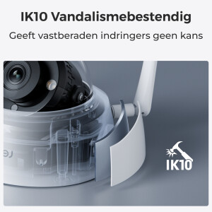 Reolink W437 - 4K Wi-Fi 6 beveiligingscamera, IK10 vandaalbestendig, 5x optische zoom, 2,4/5 GHz wifi, nachtzicht in kleur