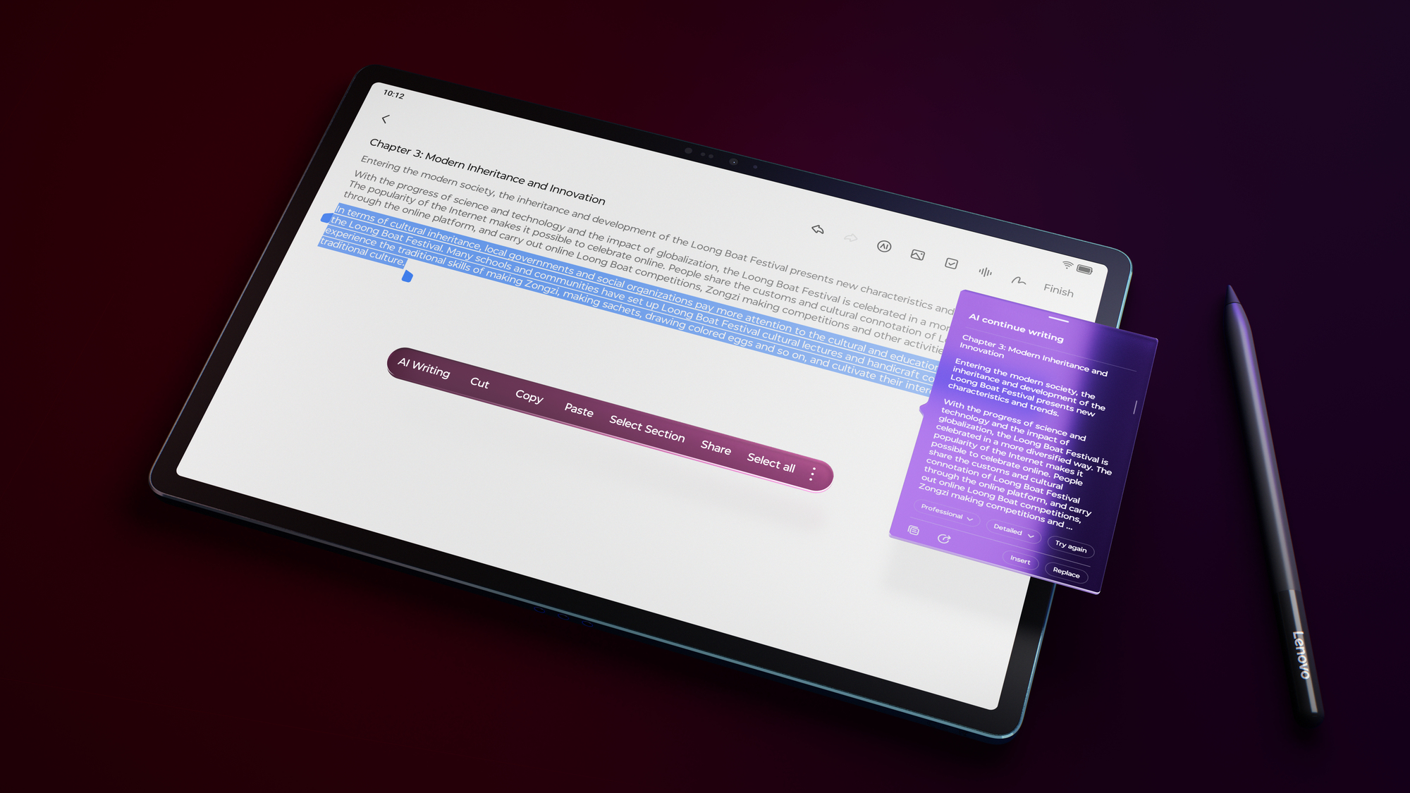 Lenovo Yoga Tab Plus Qualcomm Snapdragon 256 GB 32.3 cm (12.7") 16 GB Wi-Fi 7 (802.11be) Android 14 Teal - Afbeelding 25