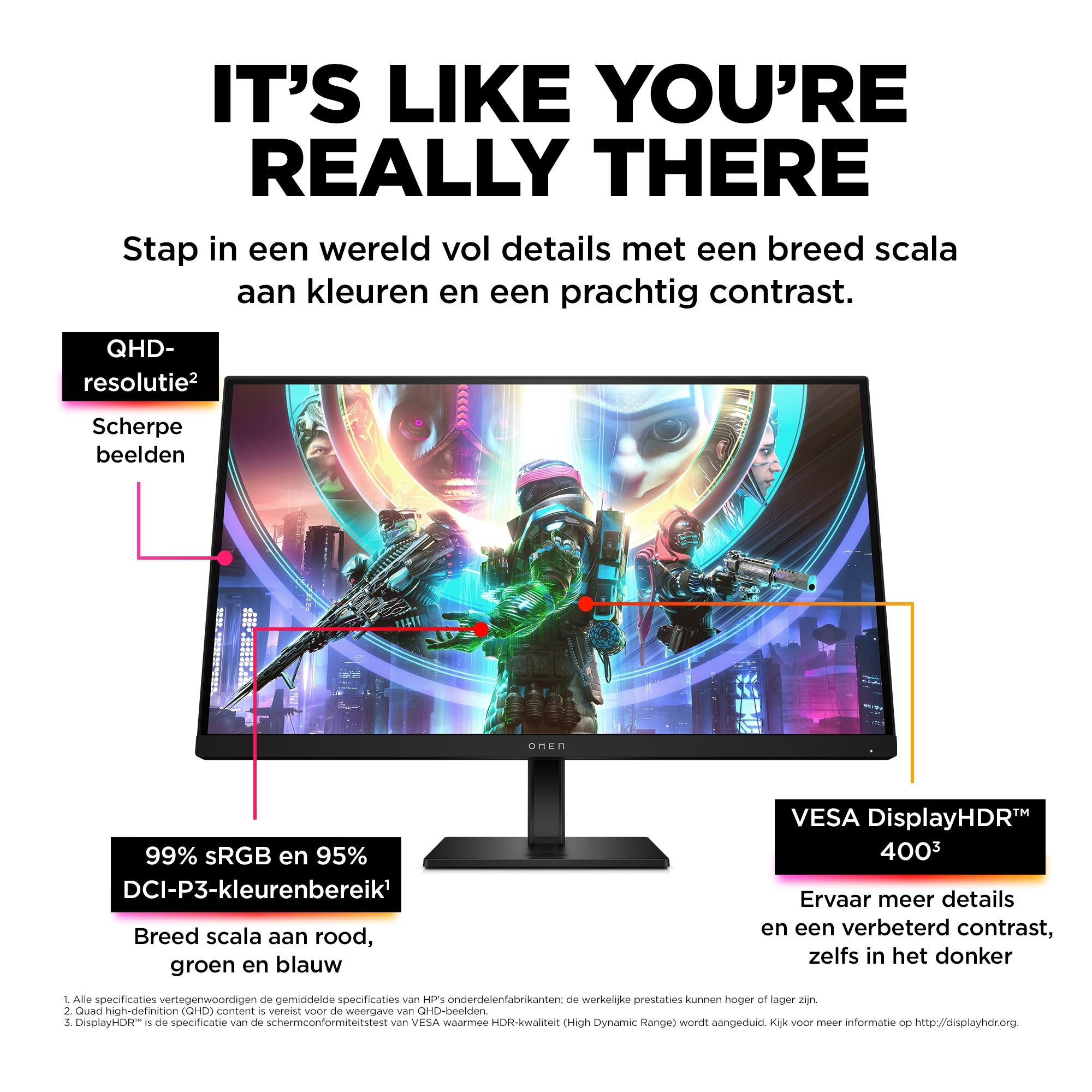 HP OMEN by HP OMEN by 27 inch QHD 240Hz Gaming Monitor - OMEN 27qs - Afbeelding 4