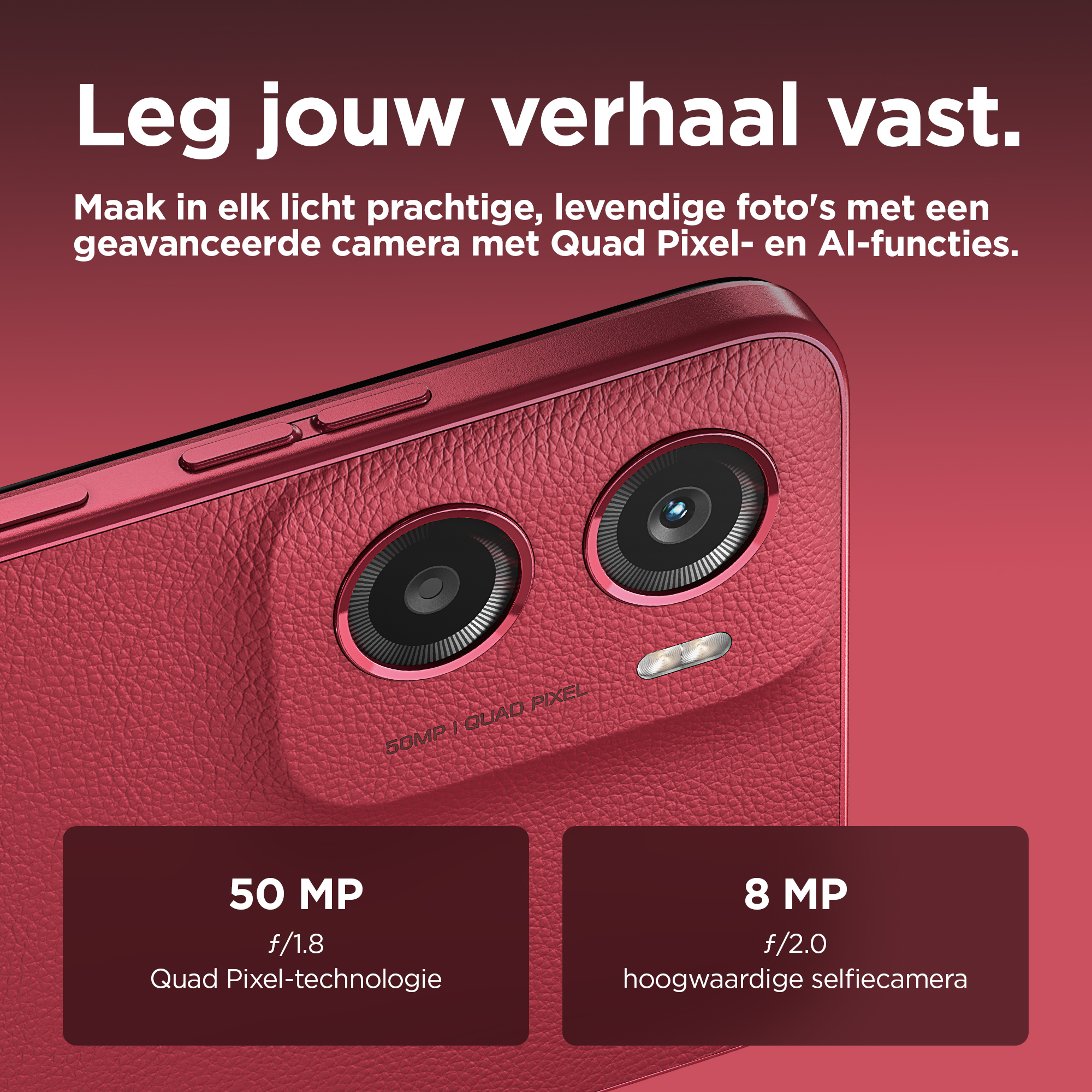 Motorola moto g05 16,9 cm (6.67") Dual SIM Android 15 4G USB Type-C 4 GB 64 GB 5200 mAh Rood - Afbeelding 7