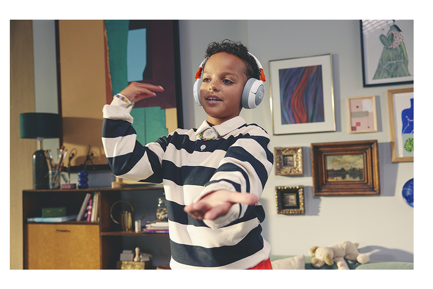 JBL Junior 470NC Headset Draadloos Hoofdband Oproepen/muziek USB Type-C Bluetooth Licht Grijs, Wit - Afbeelding 8