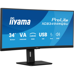 iiyama ProLite XCB3494WQSU-B1 computer monitor 86,4 cm (34") 3440 x 1440 Pixels UltraWide Quad HD LED Zwart