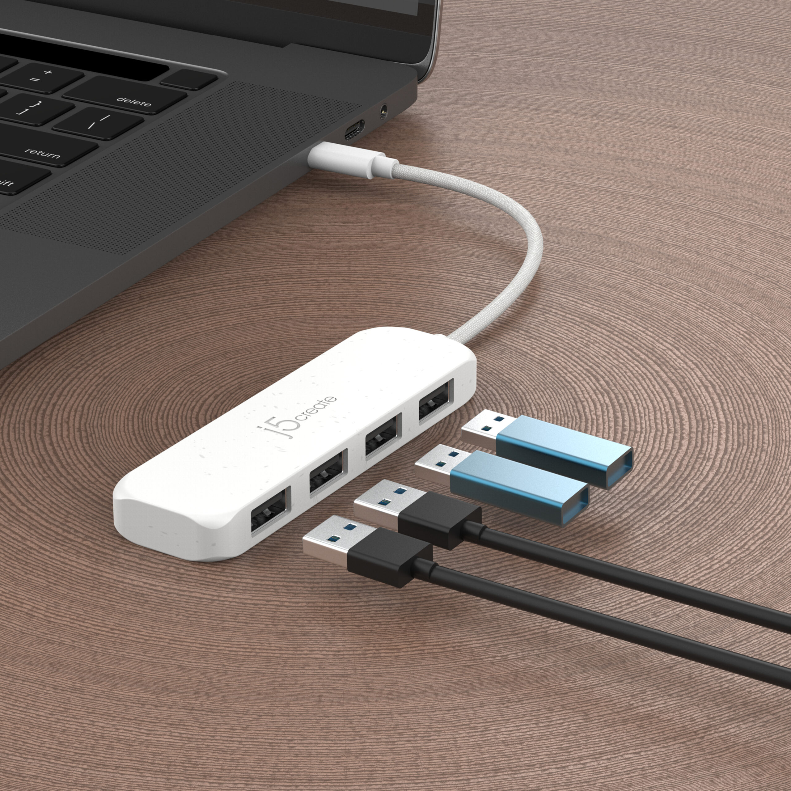 j5create Eco-Friendly USB-C naar 4-poorts Type-A Gen 2 Hub - Afbeelding 5