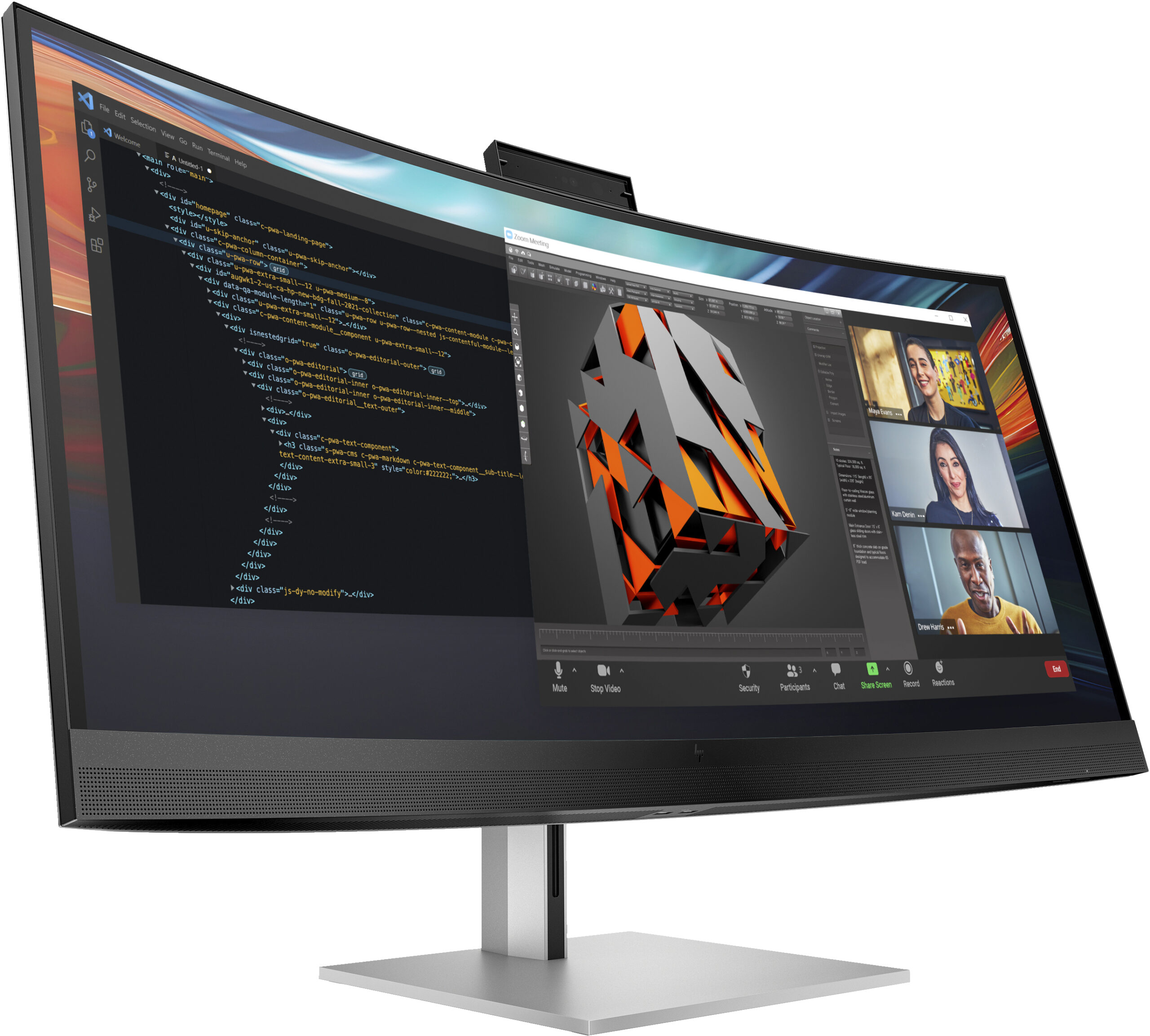 HP Serie 7 Pro 39,7 inch 5K2K Conferencing Monitor - 740pm pvc-vrij - Afbeelding 4