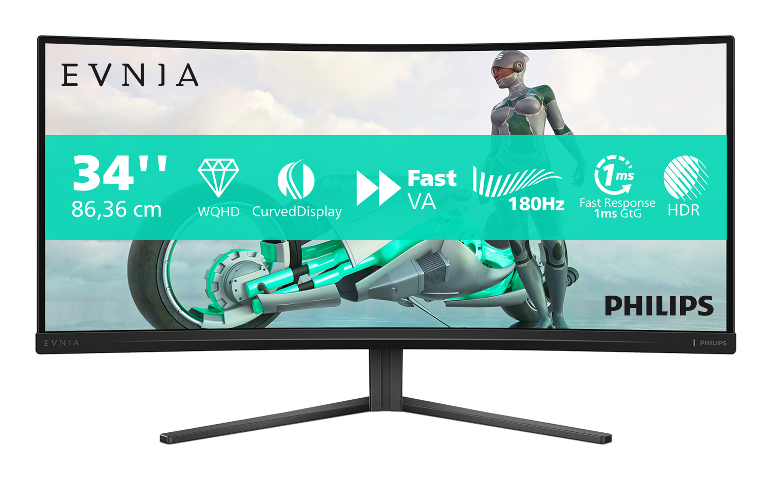 Philips Evnia 34M2C3500L/00 computer monitor 86,4 cm (34") 3440 x 1440 Pixels Wide Quad HD LCD Zwart - Afbeelding 7