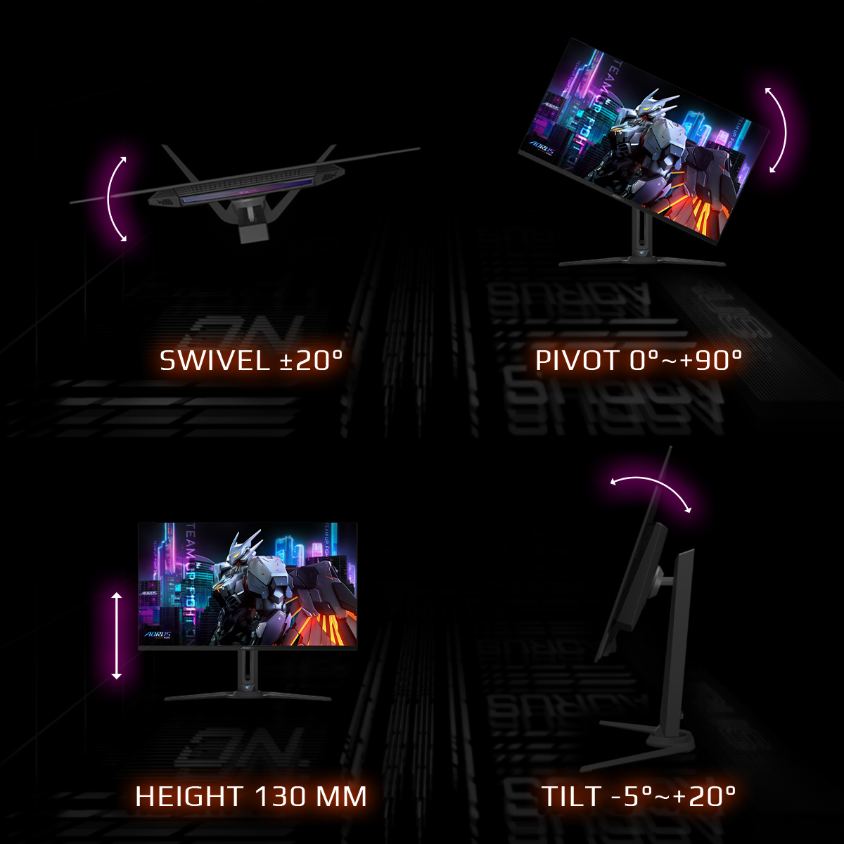 GIGABYTE AORUS FO32U EK computer monitor 80 cm (31.5") 3840 x 2160 Pixels 4K Ultra HD OLED Zwart - Afbeelding 16