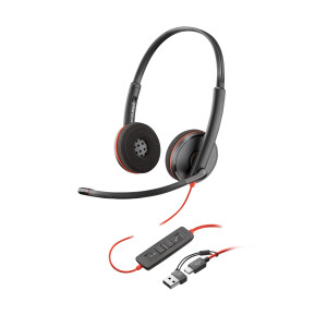 Poly Blackwire 3220 Stereo USB-C Headset + USB-C/A adapter
