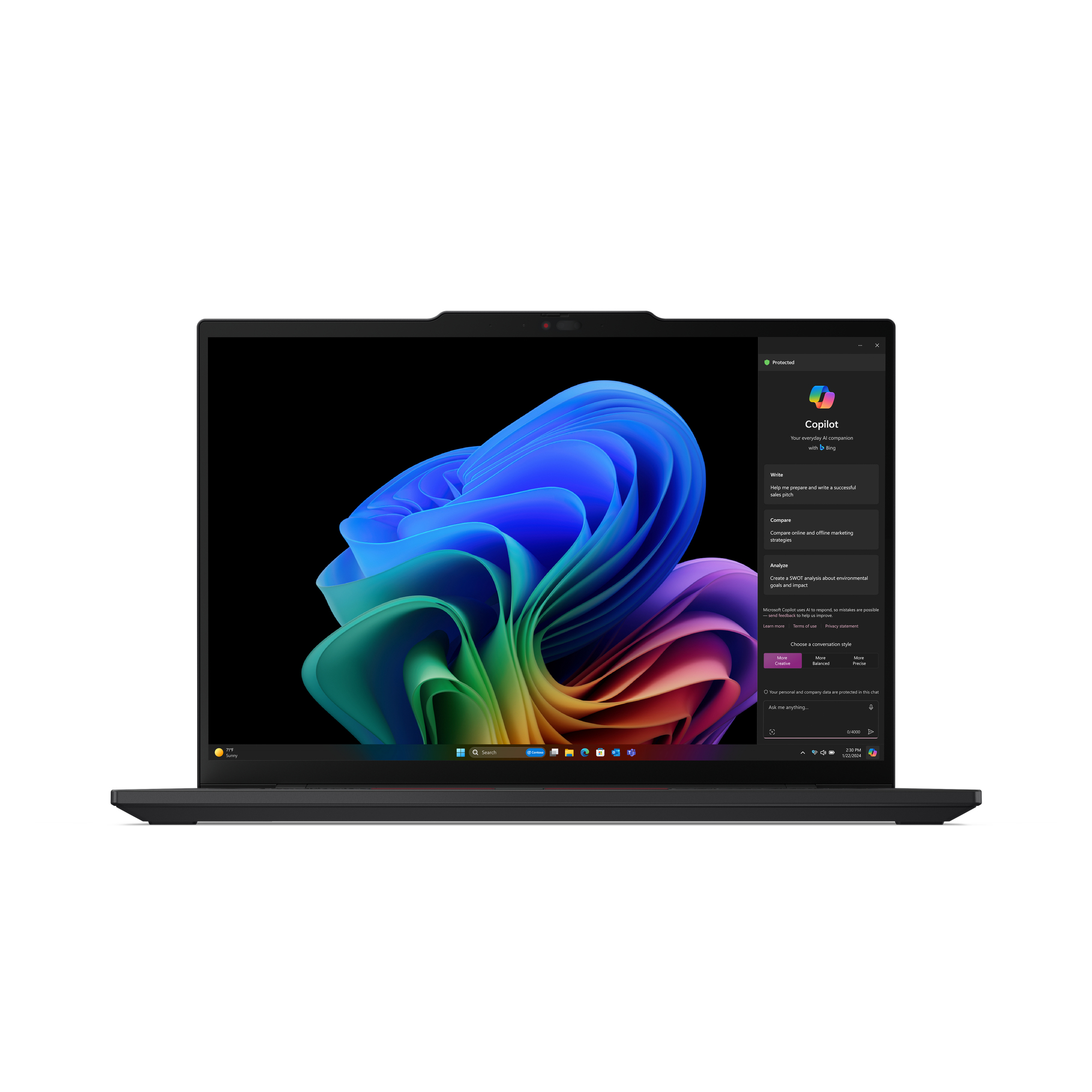 Lenovo ThinkPad T14s Gen 6 (Snapdragon) Copilot+ PC Qualcomm Snapdragon X1E-78-100 Laptop 35,6 cm (14") Touchscreen WUXGA 32 GB LPDDR5x-SDRAM 1 TB SSD Wi-Fi 7 (802.11be) Windows 11 Pro Amerikaans Engels Zwart - Afbeelding 3
