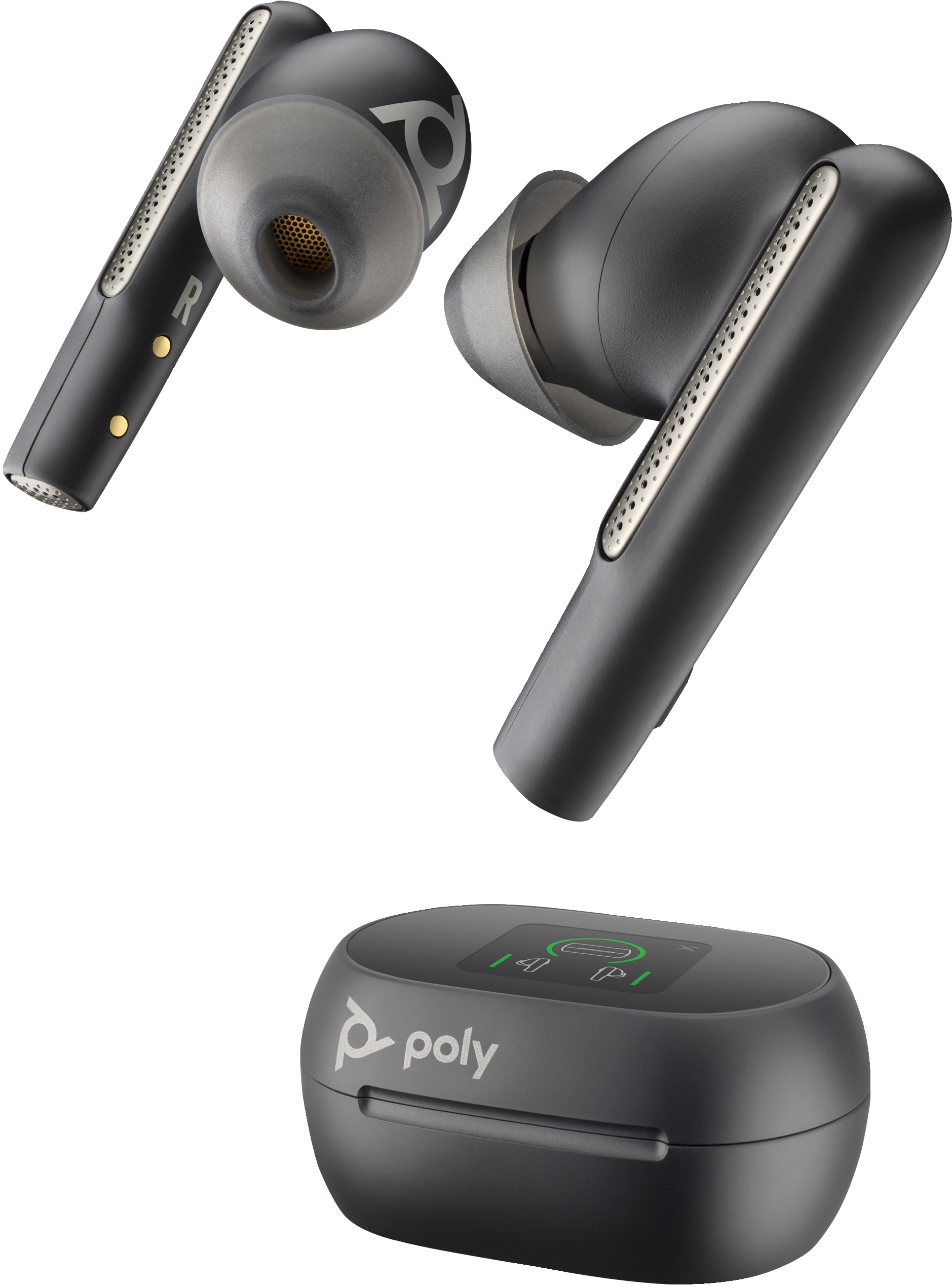 POLY Voyager Free 60+ UC M Carbon Black Earbuds + BT700 USB-A-adapter + oplaadcase met touchscreen
