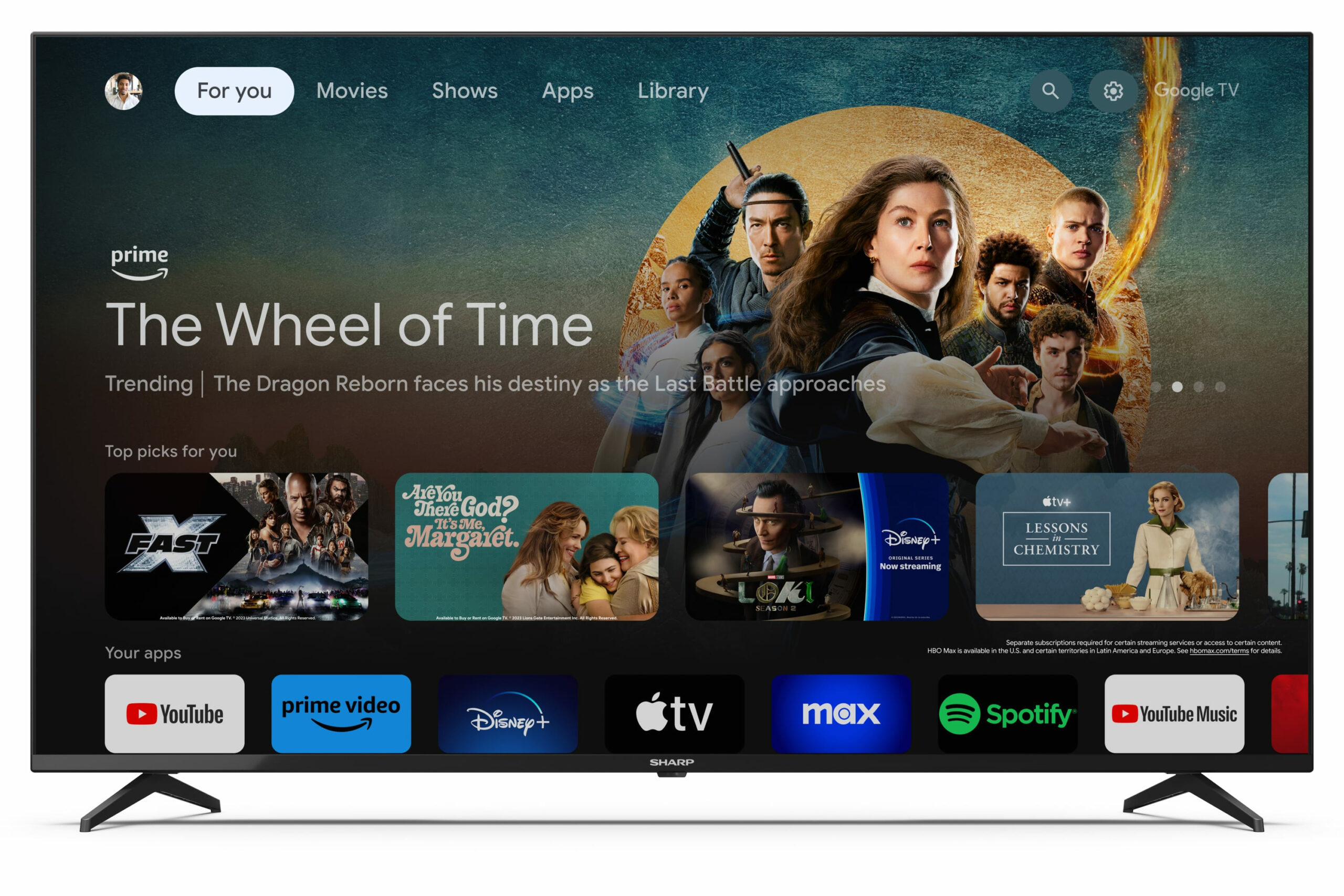 Sharp 55" 4K Ultra HD LED Google TV 139,7 cm (55") Smart TV Wifi Zwart - Afbeelding 2