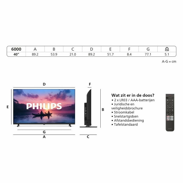 Philips 40PFS6000/12 tv 101,6 cm (40") Full HD Smart TV Wifi Zwart - Afbeelding 3