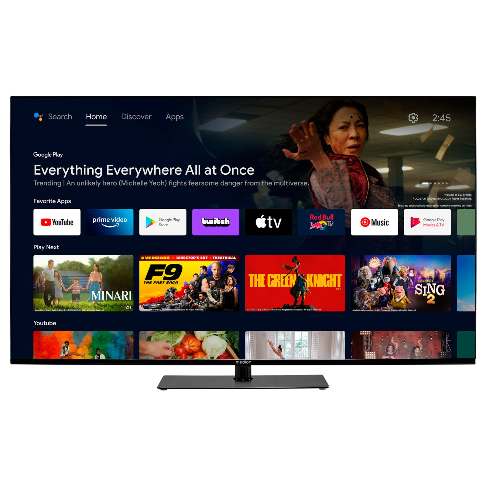 MEDION LIFE X16571 (MD 30924) 165,1 cm (65") 4K Ultra HD Smart TV Wifi Zwart 350 cd/m²