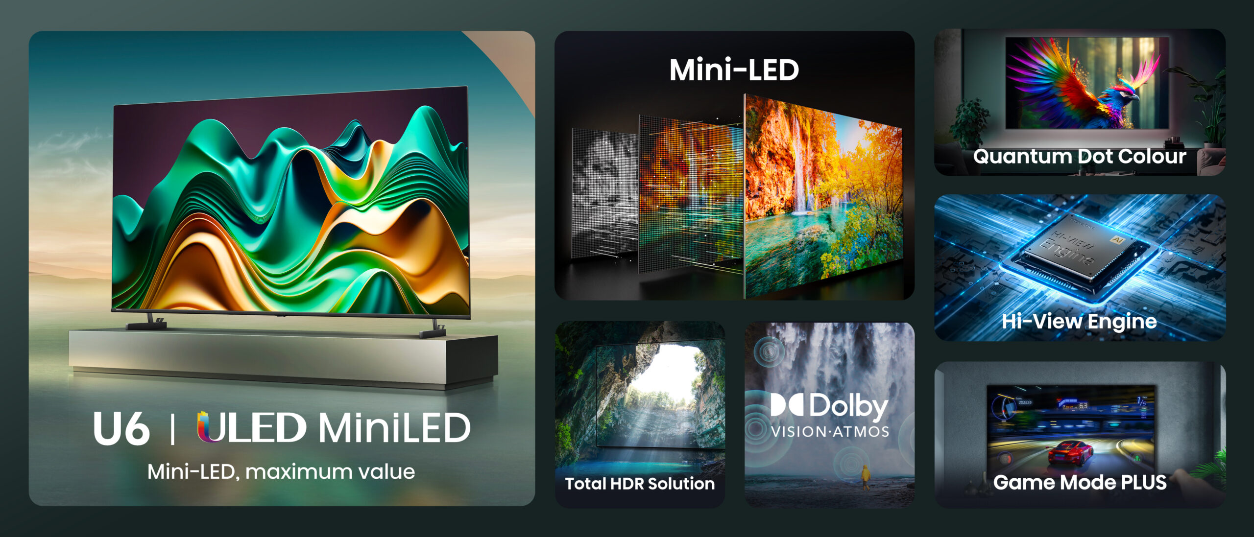 Hisense 65U6NQ - 65 inch - 4K MiniLED Smart TV 65" - Afbeelding 16