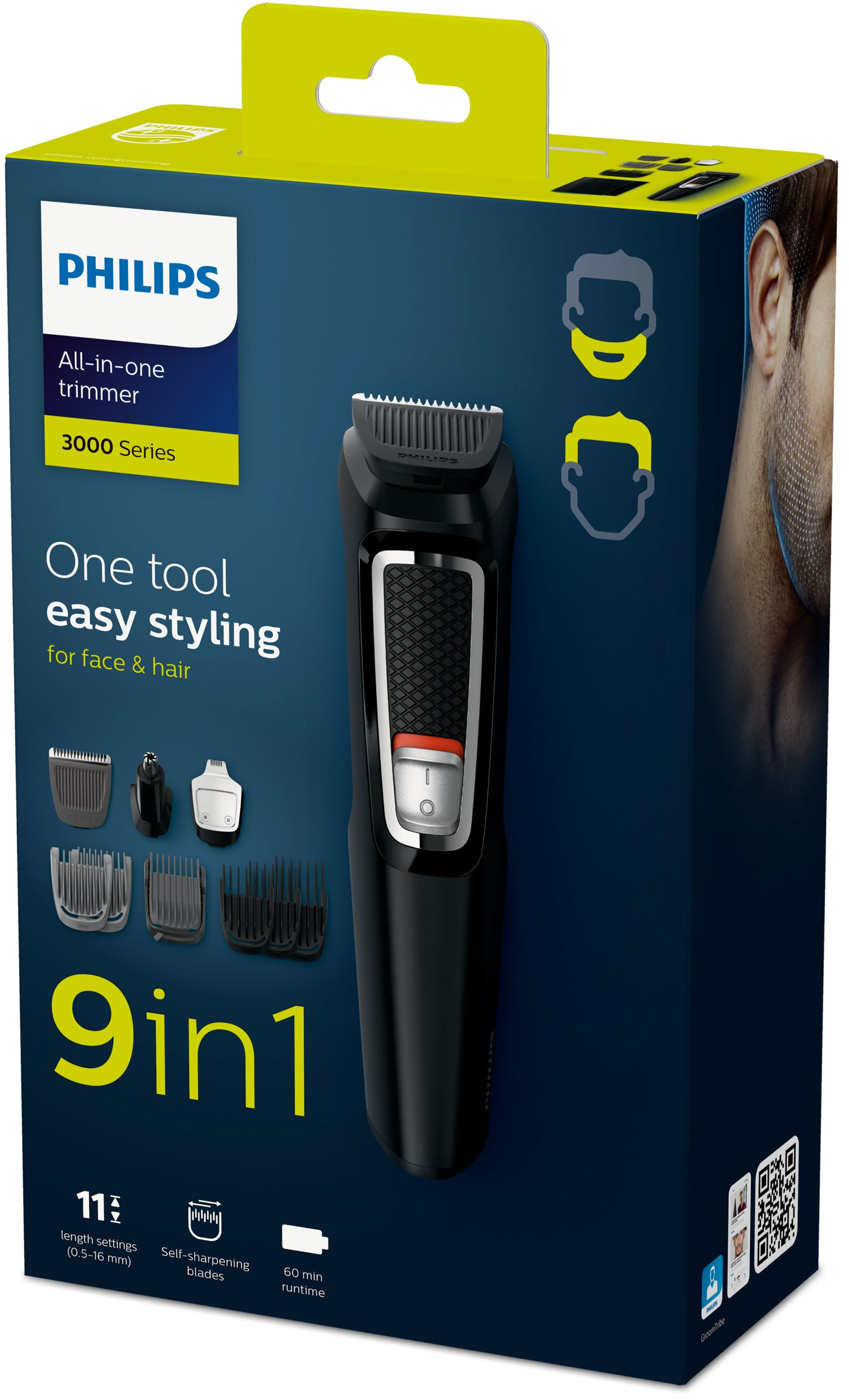 Philips MULTIGROOM Series 3000 MG3740/15 9-in-1, gezicht en haar - Afbeelding 4