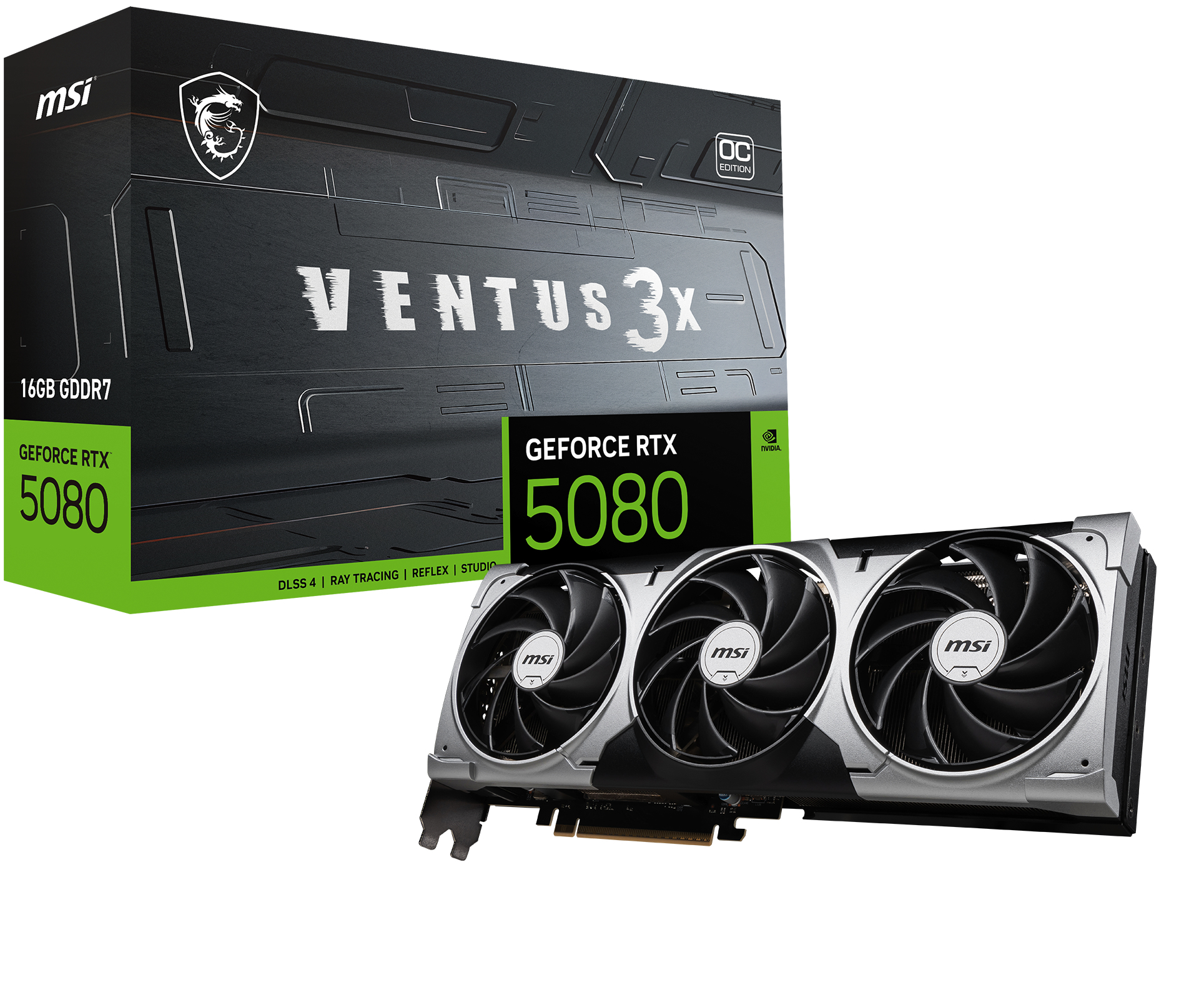 MSI VENTUS GeForce RTX5080 16G 3X OC NVIDIA GeForce RTX 5080 16 GB GDDR7 - Afbeelding 2