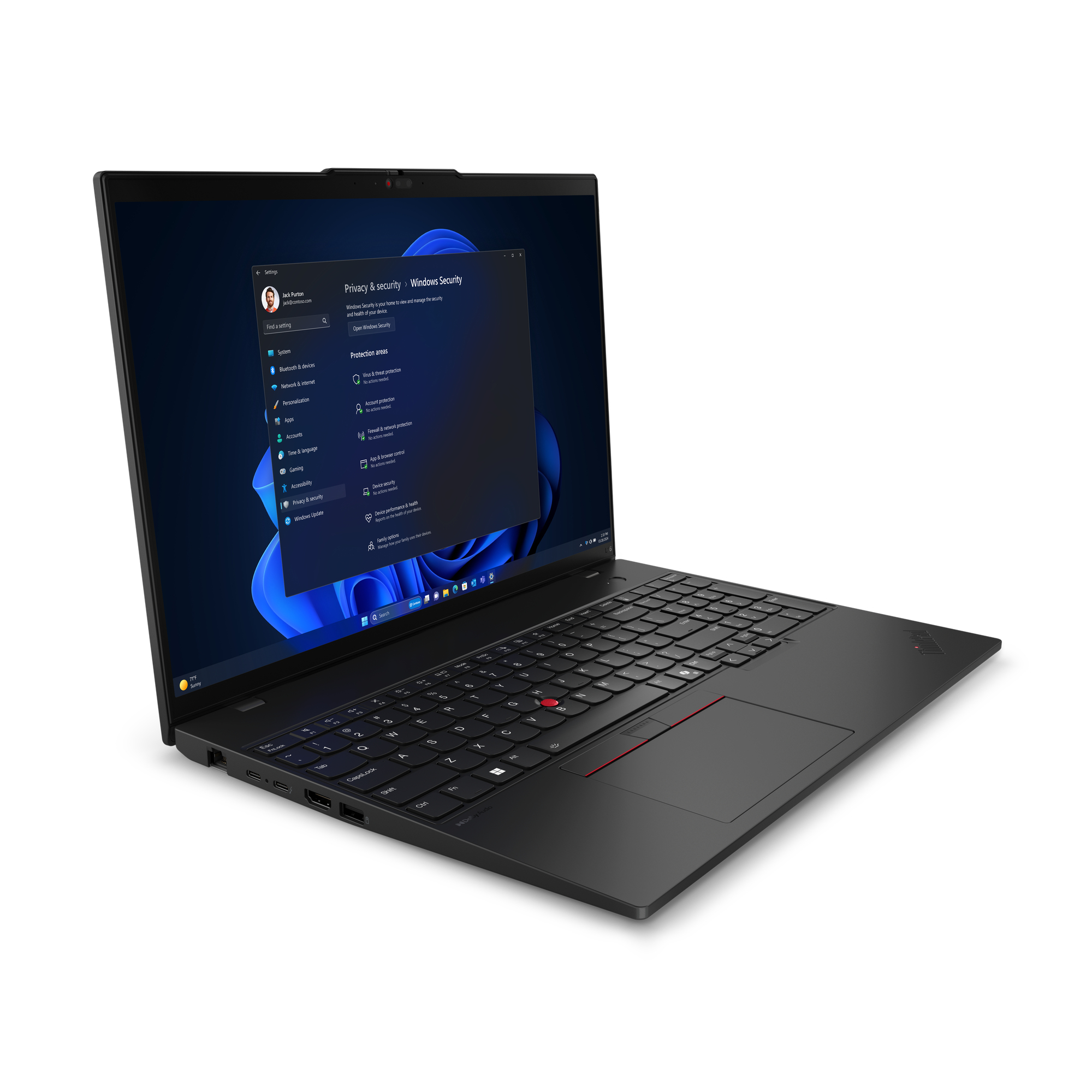 Lenovo ThinkPad L16 Gen 1 (Intel) Intel Core Ultra 7 155U Laptop 40,6 cm (16") WUXGA 32 GB DDR5-SDRAM 1 TB SSD Wi-Fi 6E (802.11ax) Windows 11 Pro Scandinavisch Zwart - Afbeelding 5