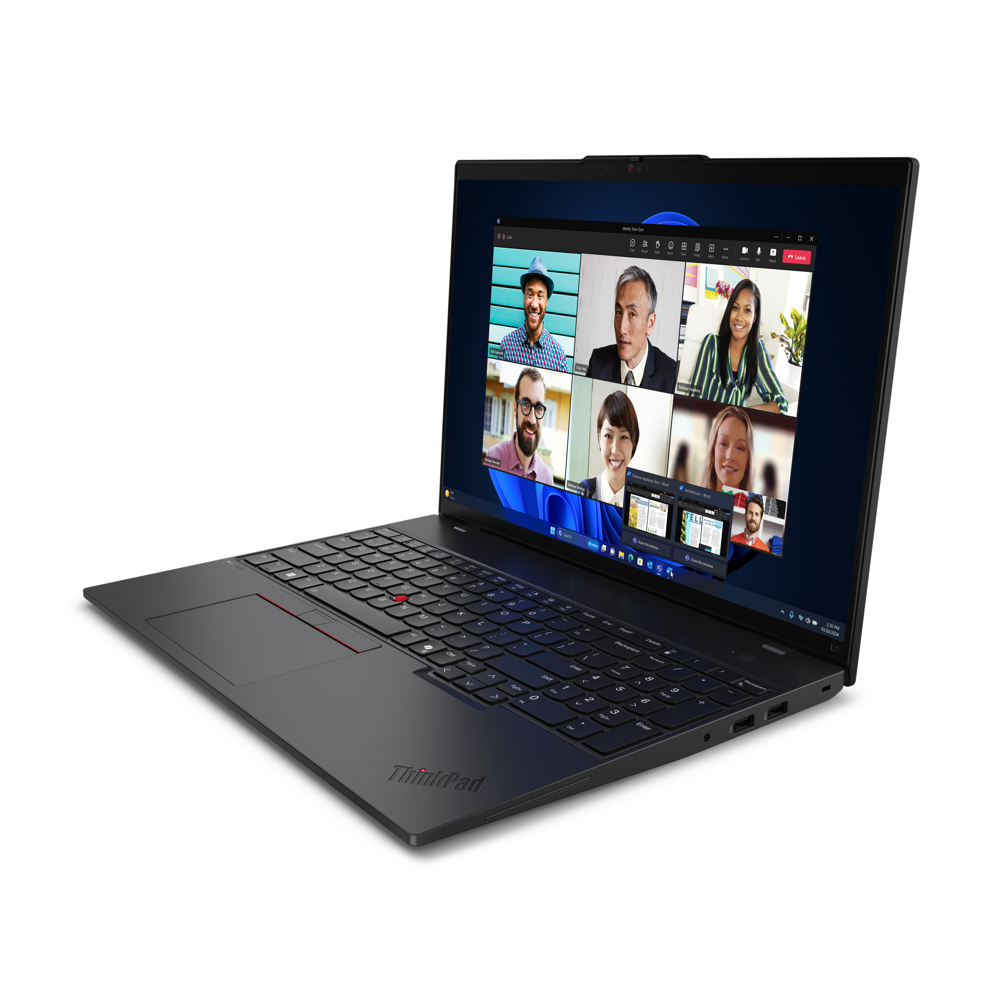 Lenovo ThinkPad L16 Gen 1 (Intel) Intel Core Ultra 7 155U Laptop 40,6 cm (16") WUXGA 32 GB DDR5-SDRAM 1 TB SSD Wi-Fi 6E (802.11ax) Windows 11 Pro Scandinavisch Zwart - Afbeelding 4