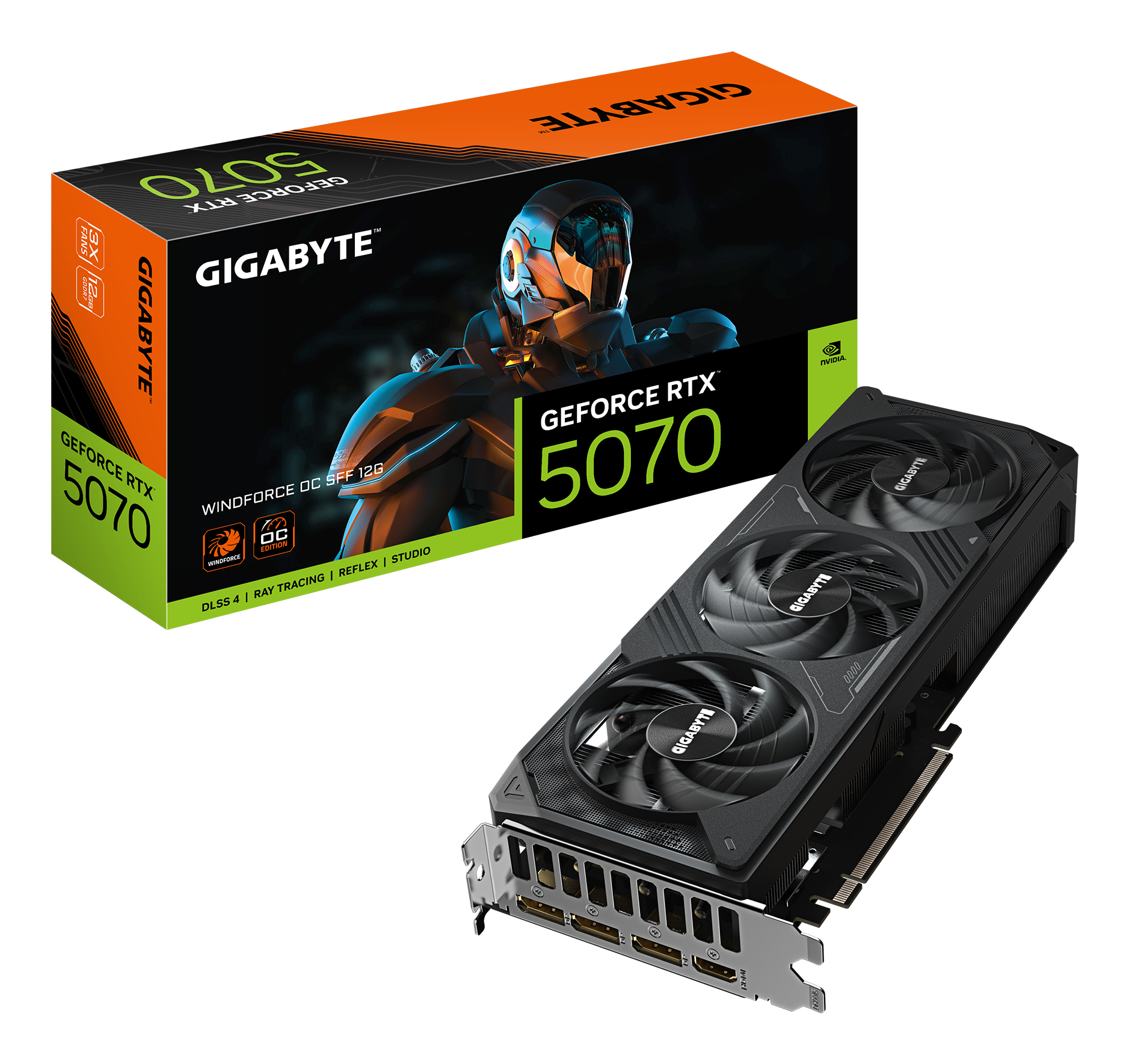 GIGABYTE GeForce RTX 5070 WINDFORCE OC SFF 12G NVIDIA 12 GB GDDR7 - Afbeelding 2