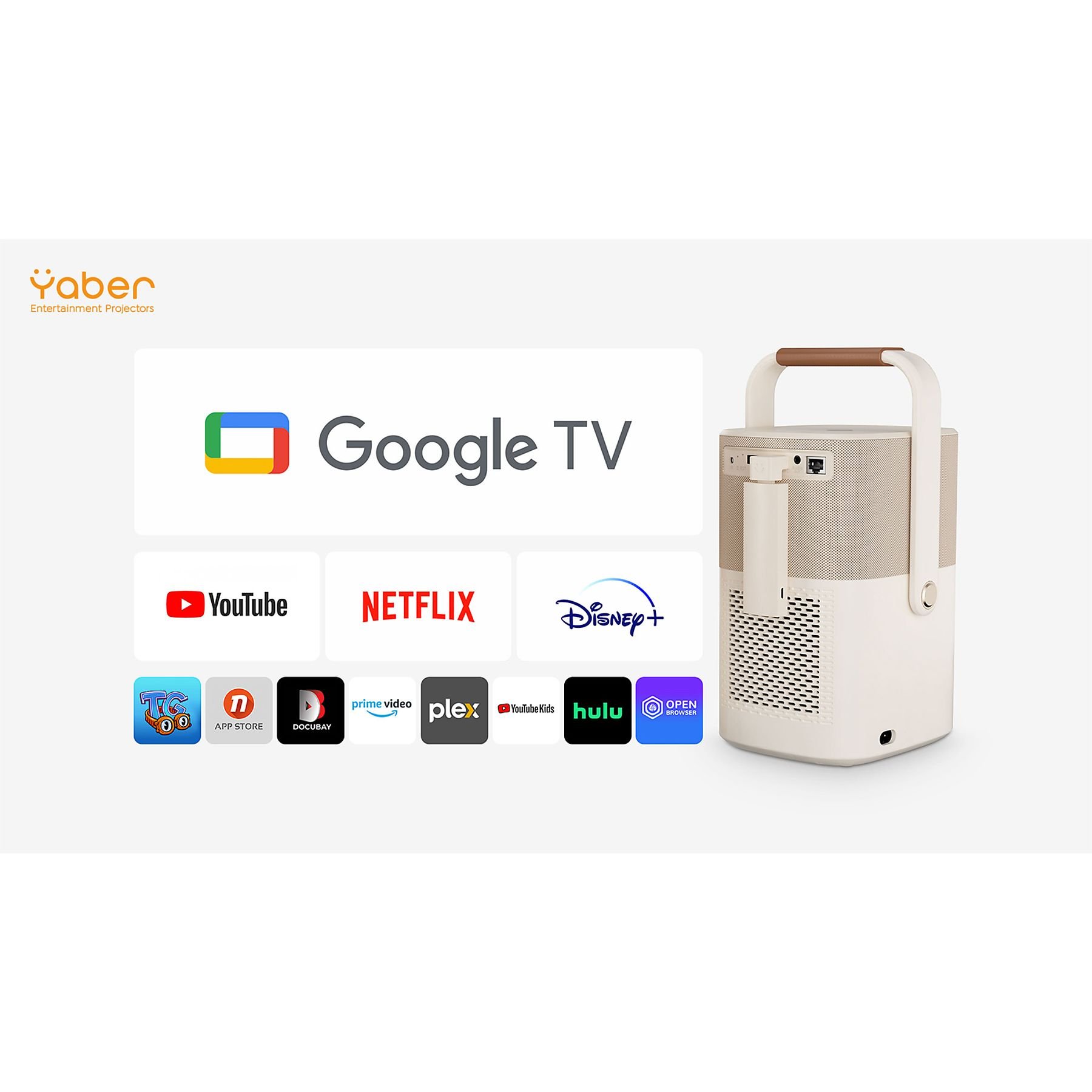 Yaber T2 Plus Beamer - Projector - Sound by JBL - Audio By Dolby - 450 ANSI Lumen - Geïntegreerde JBL Bluetooth Speakers - Inclusief Chromecast -1080P FHD Resolutie - Mini Beamer - Draagbaar - Afbeelding 3